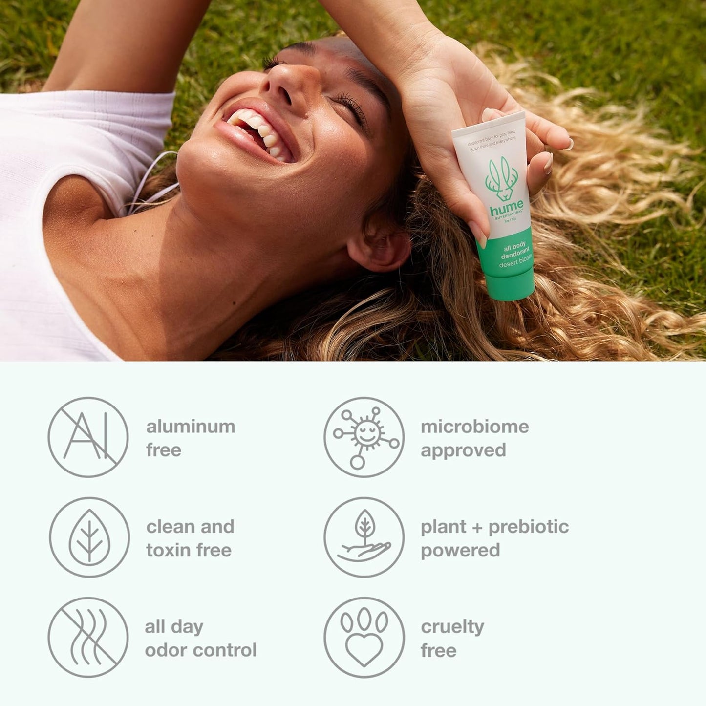 Hume Supernatural Invisible Whole Body Deo Balm - Full Body Protection - Aluminum Free, No Baking Soda - Anti-Chafing Odor Control - Clinically Tested on Sensitive Skin (Desert Bloom, 3-Pack)