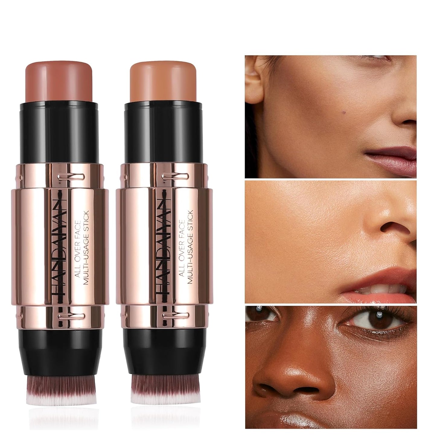 8 Colors Cream Contour Sticks Makeup Kit, Dual-Ended Concealer Stick With Soft Brush, Non-Greasy Long-Wear Face Primer Multi-Use Contouring Pen, Full Coverage Shades Corrector Concealer (06#)