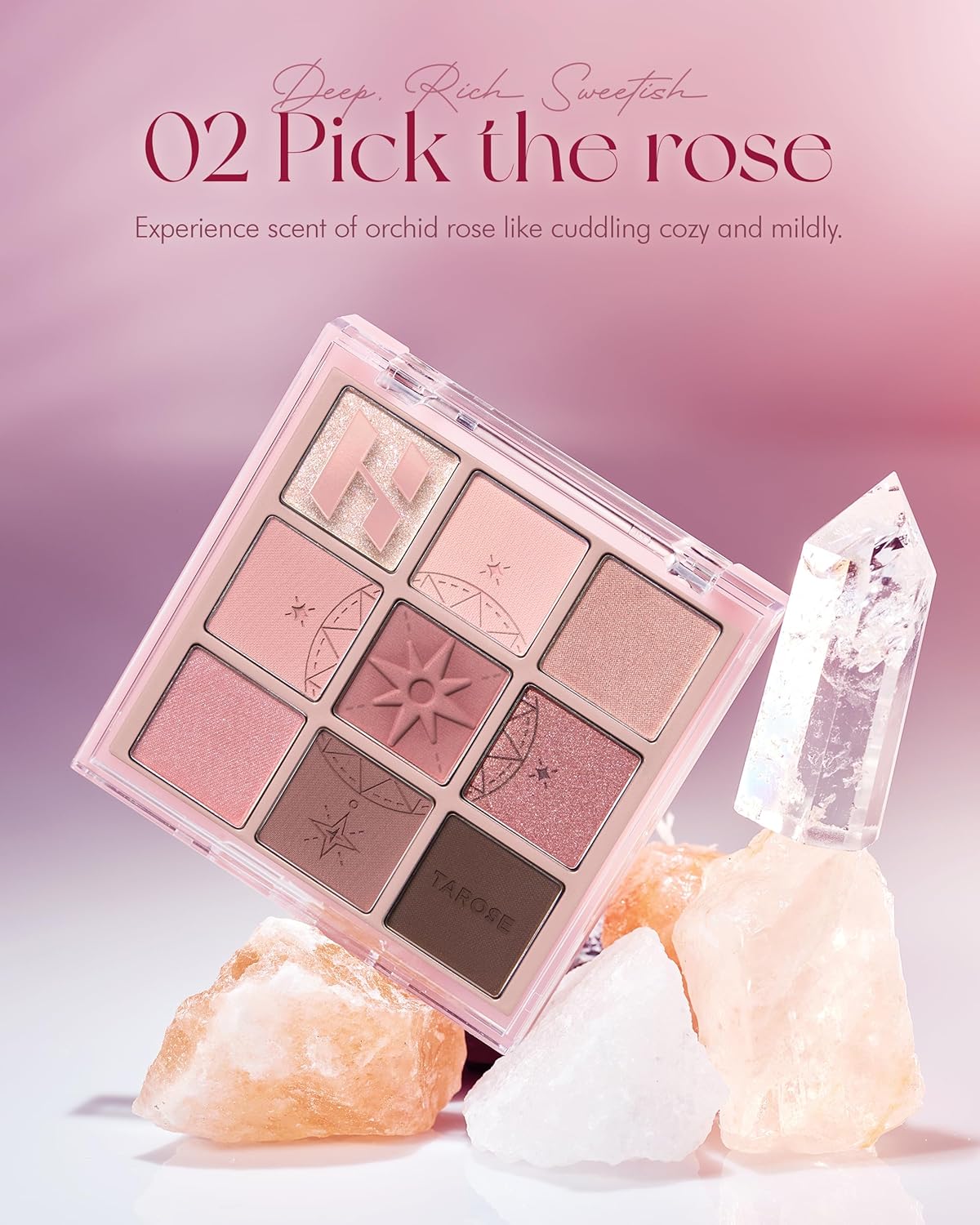 HOLIKA HOLIKA My Fave Mood 10 Pick the Rose - 9 Colors Eye Palette - Warm Tone Rose, Brown & Marsala - Matte Shimmer Eyeshadow Kit - Multipurpose for Blusher - Flawless Finish, Soft