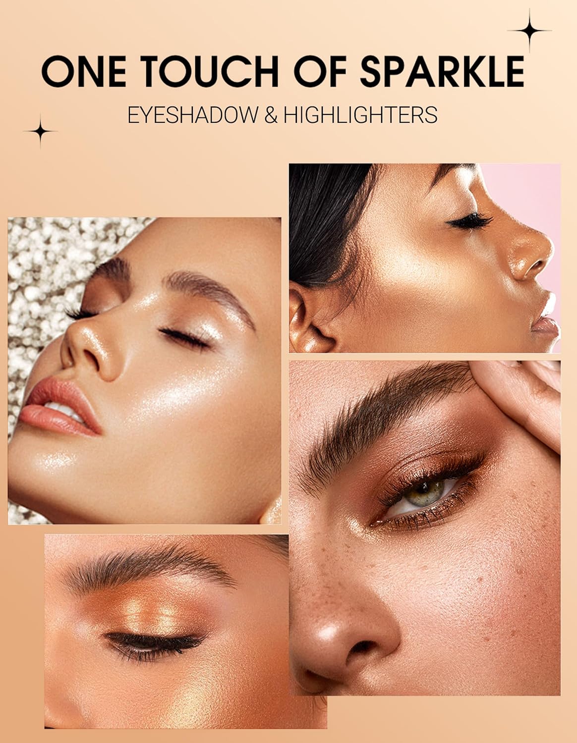 Erinde Shimmer Cream Eyeshadow Stick, Long Lasting Metallic Eye Shadow Sticks, Waterproof Creamy Glitter Eyeshadow Pencil, High Pigmented Blendable Neutral Eye Makeup, 16 Champagne Shimmer