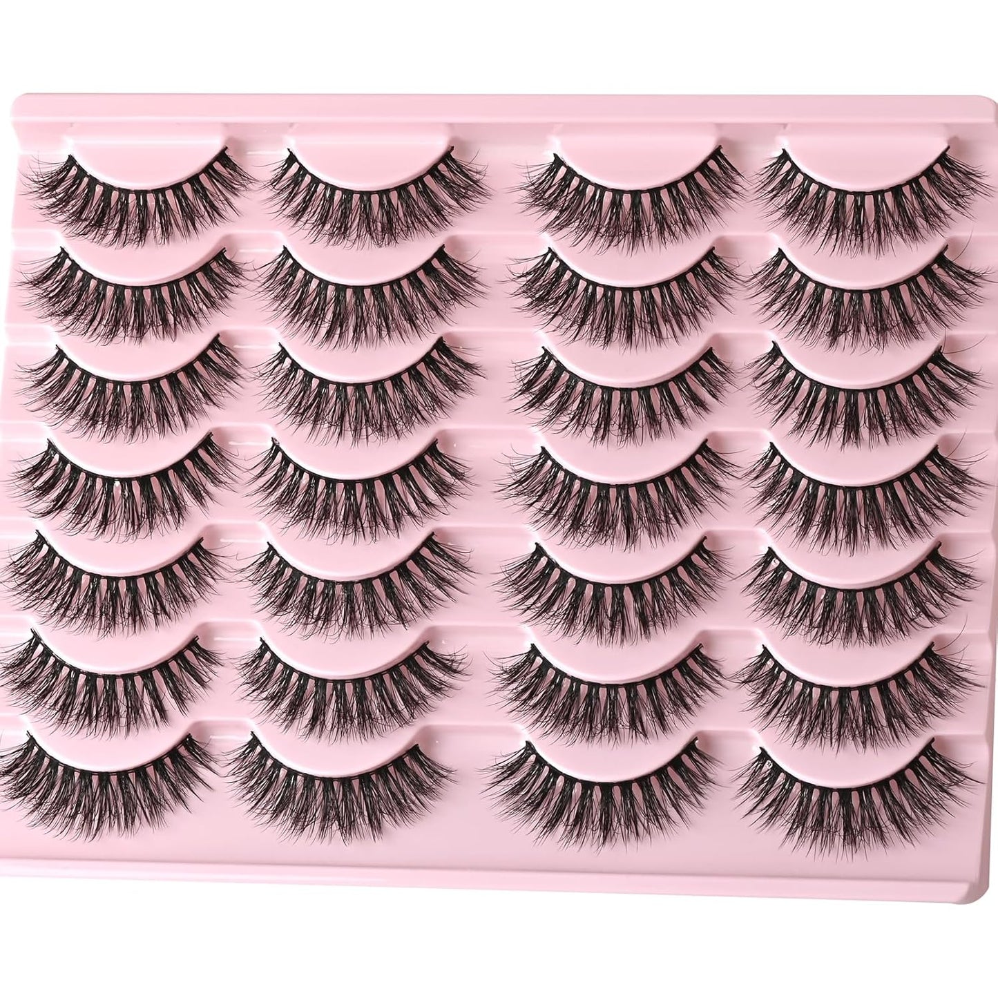 FARRED Natural Eyelashes Wispy Lashes Short False Eyelash Small Cat Eye Fake Lashes Full Pestañas Sets for MUA and Beginners Daily Makeup (F2 | 7-14mm)