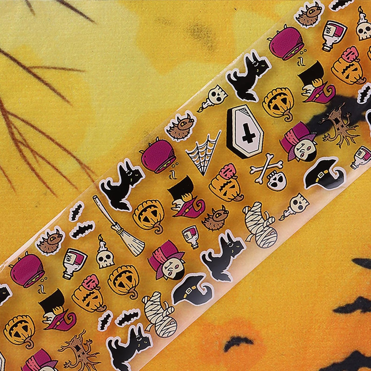 Halloween Nail Art Stickers Decals Pumpkin Ghost Skull Design Nail Accessories for Women and Girls Nail Decorations 10 Sheets Stickers for Halloween Party Decor