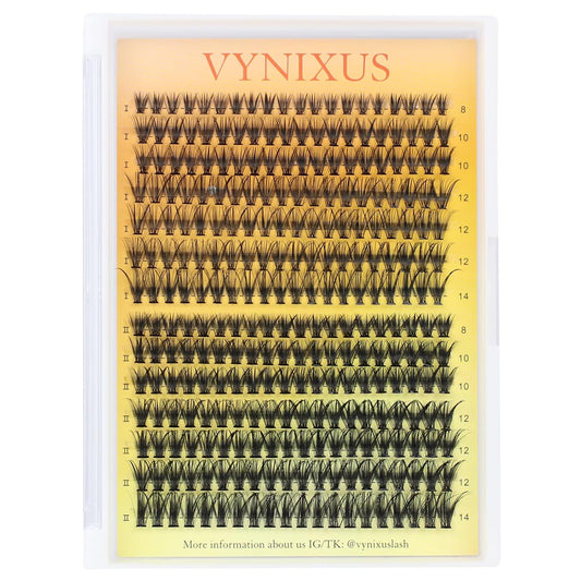 Lash Clusters 280pcs Individual Lashes Mixed Tray Eyelash Clusters VYNIXUS Cluster Eyelash Extensions Natural Cluster Lashes Soft (30D/40D-0.07D-Mix8-14)