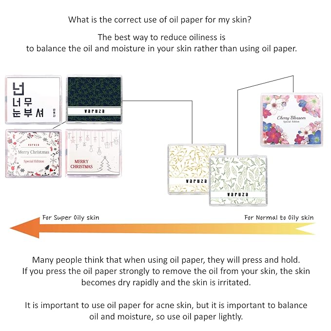 [100 Counts + Mirror Case] Cherry Blossom Natural Oil Blotting Paper for Face Korean with Mirror Case