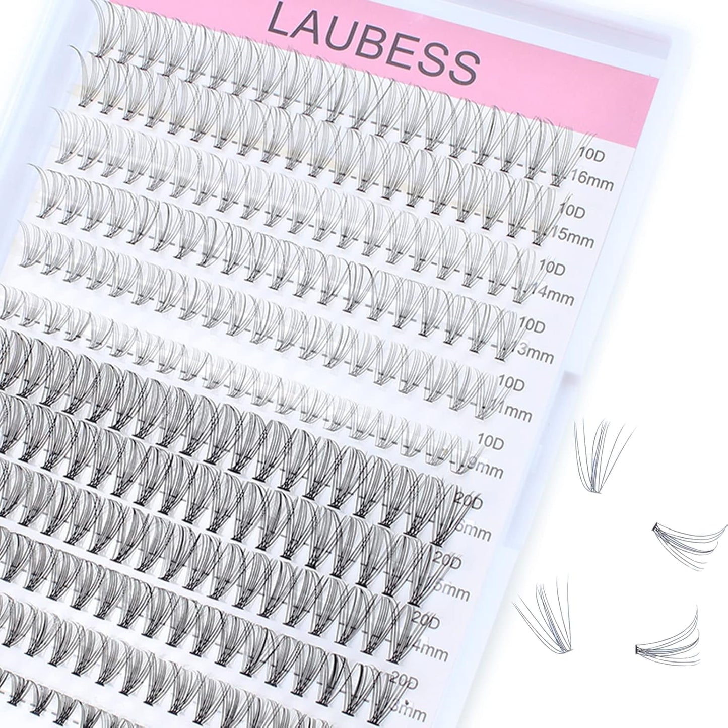 Eyelash Clusters LAUBESS Lash Clusters Individual Lashes Cluster Eyelash Extensions DIY at Home Waterproof Cluster Lashes (10D/20D-D-Mix9-16)
