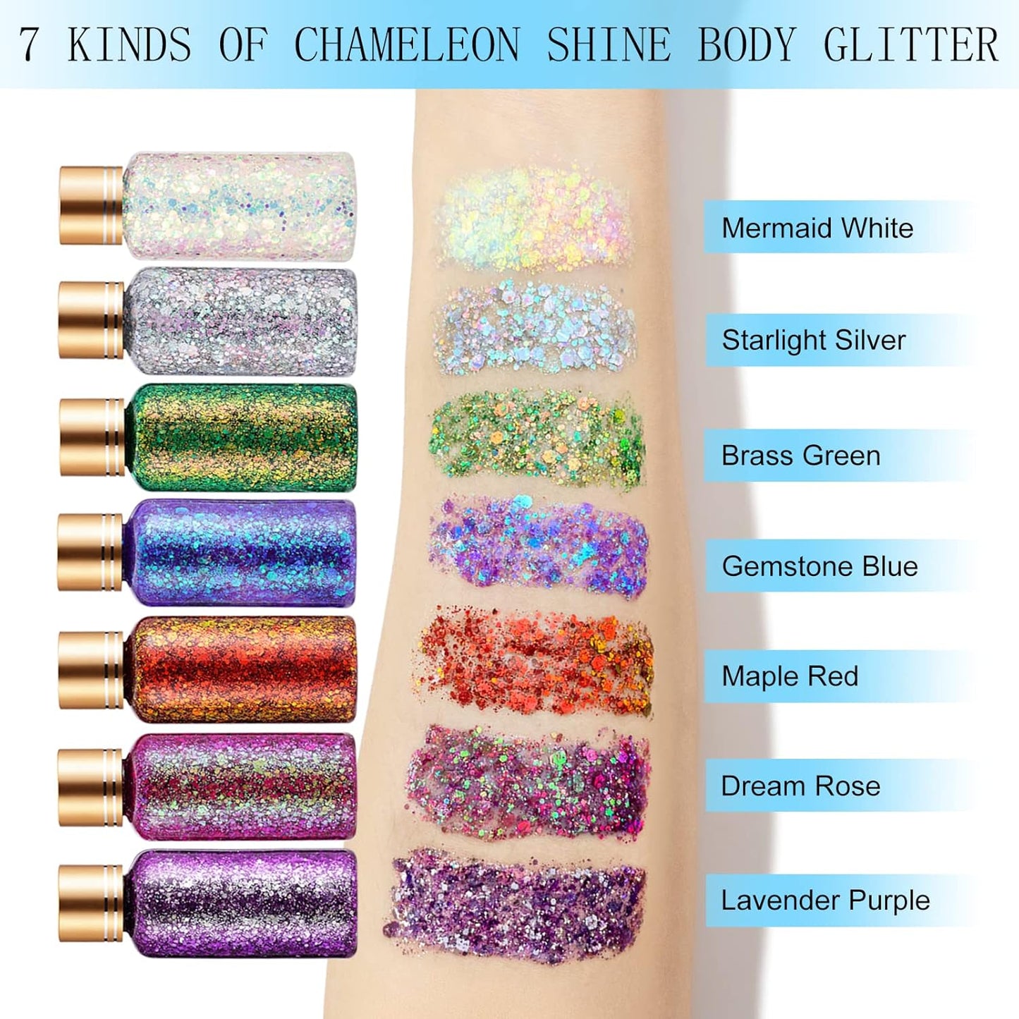 Gemstone Purple Face Body Glitter Gel Maekup for Women and Kids, Longwear Shimmer Holographic Mermaid Sequin Hair Glitter Gel for Singer Concert Music Festival Rave Accessories, 1oz