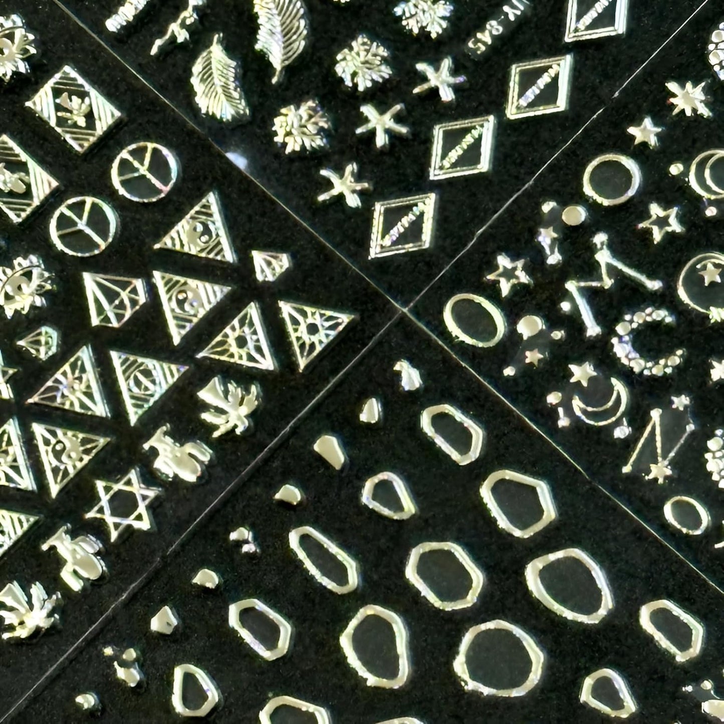 30 Sheets Silver Nail Art Stickers 3D Self-Adhesive Line Nail Decals Silver Star Nail Stickers Moon Heart Nail Supplies Nail Art Design for DIY Acrylic Nails Decoration Accessories for Women