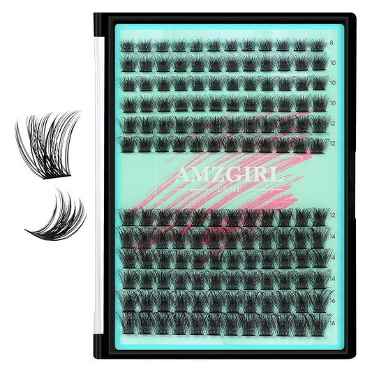 Lash Clusters 144Pcs Eyelash Extension Midnight Lashes Extensions Natural Cluster Lashes for Individual Eyelashes Extension by AMZGlRL(D-Mix8-16mm)