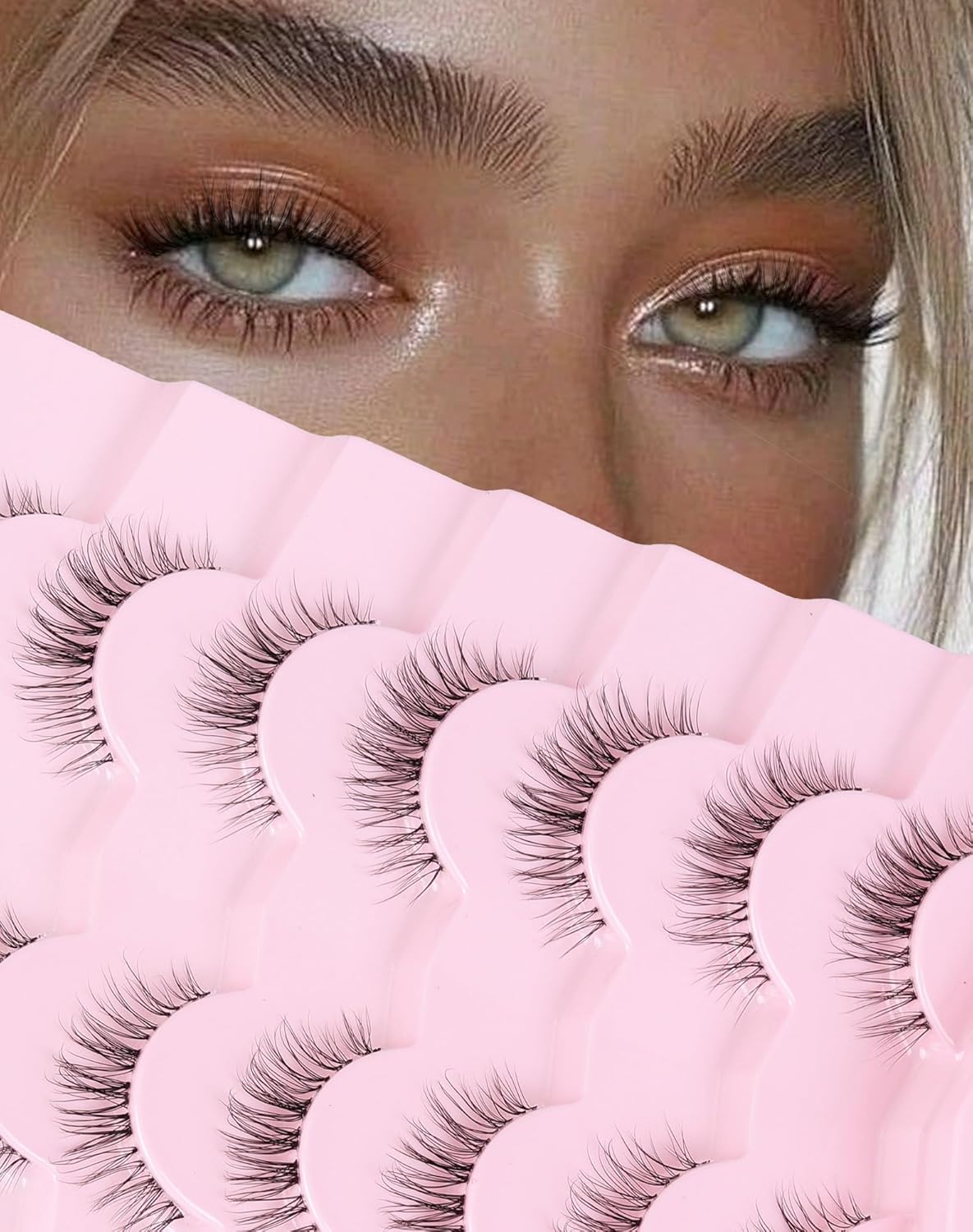 Natural Lashes False Lashes False Eyelashes Wispy Lashes Natural Eyelashes Wispy Eye Lashes Clear Band Lashes UP15