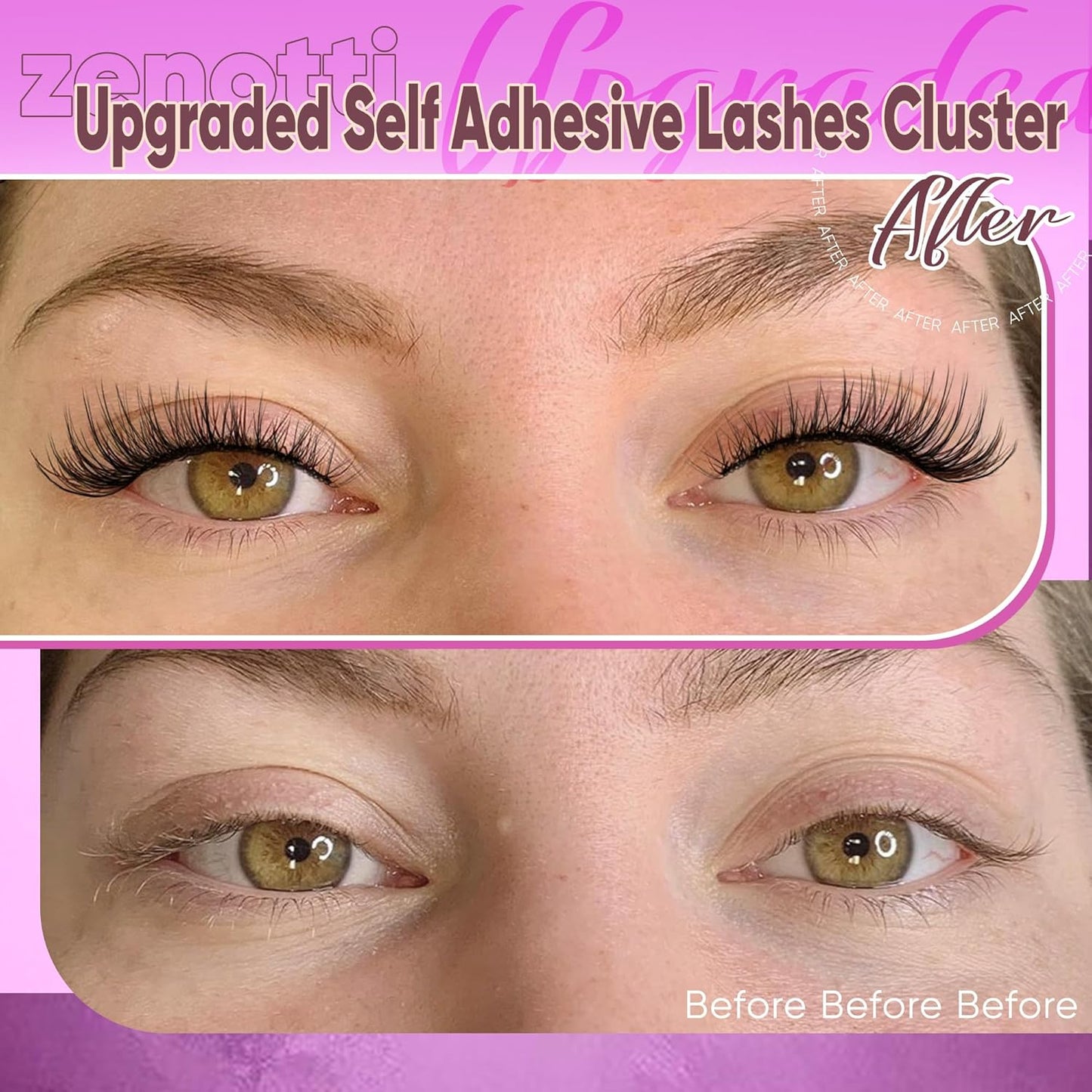 Self Adhesive Lash Clusters Natural No Glue Eyelashes Clusters Wispy Cluster Eyelash Extensions Pre Glued Lash Extensions 120pcs Press on Individual Lashes 8mm-16mm by zenotti