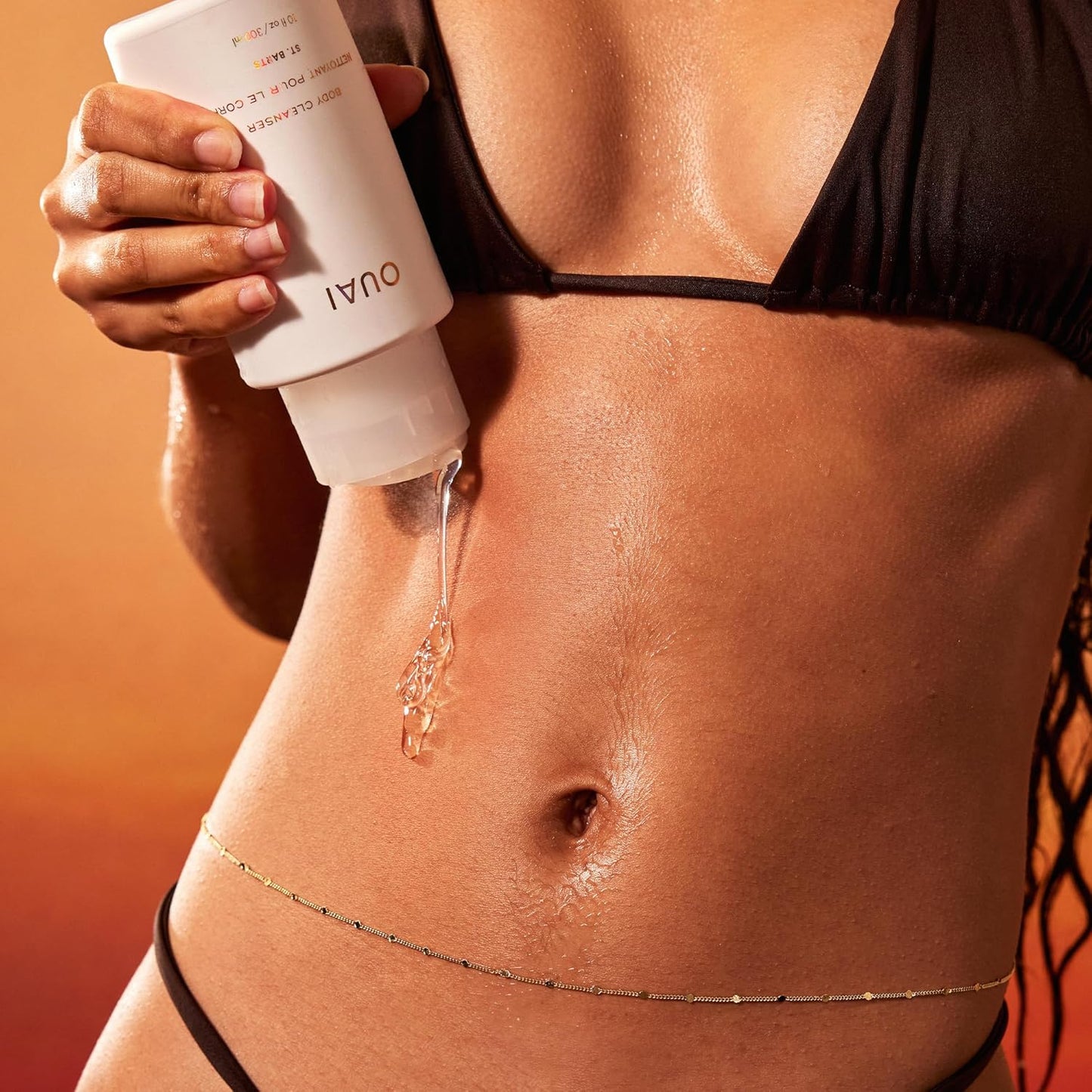 OUAI Body Cleanser, St. Barts Travel Size - Foaming Body Wash with Jojoba Oil & Rosehip Oil to Hydrate, Balance & Soften Skin - Paraben, Phthalate & Sulfate Free Skin Care Products (3 fl oz)