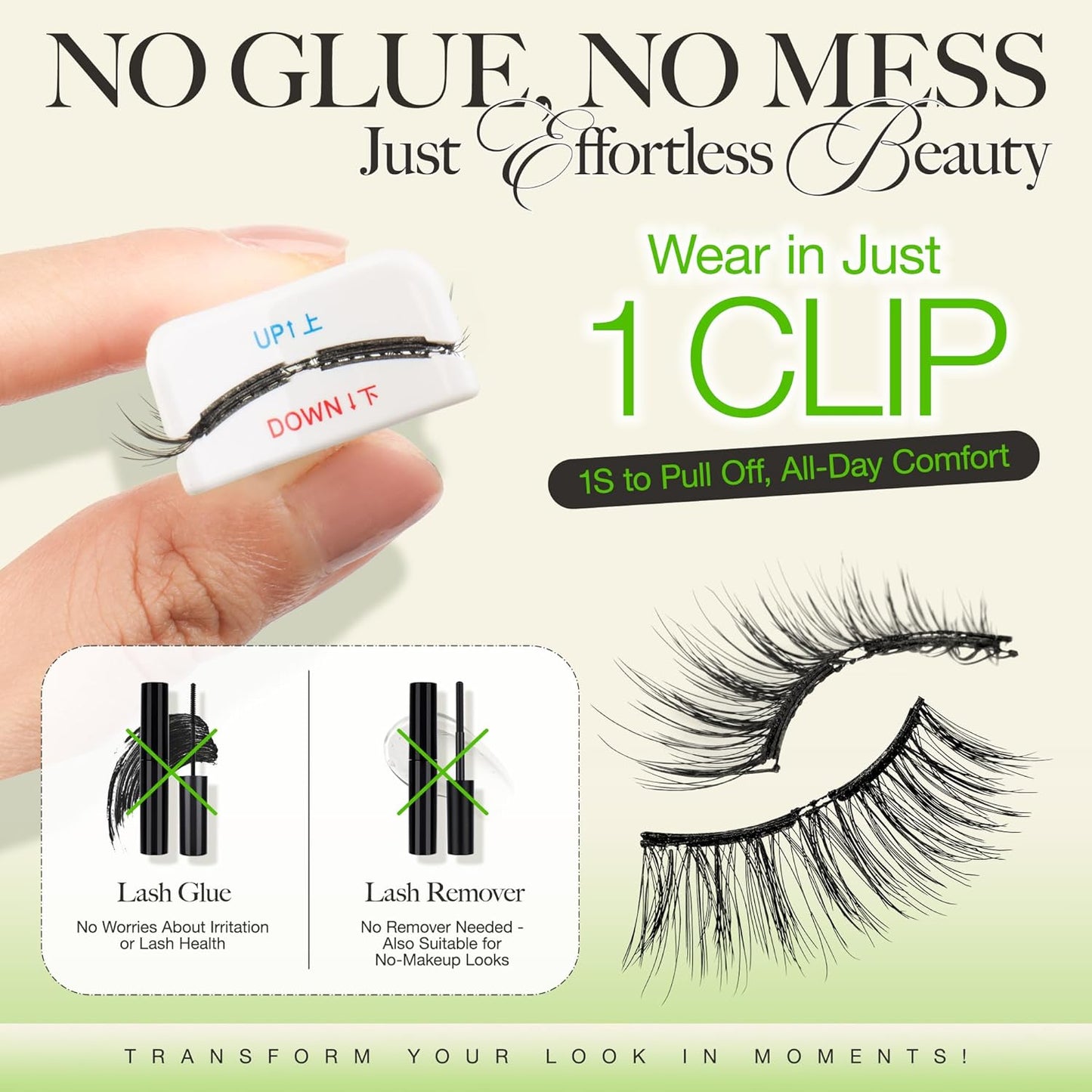 LASHVIEW Magnetic Eyelashes with Applicator (L01) No Glue Needed | Reusable & Comfortable | Windproof & Waterproof | Natural Look