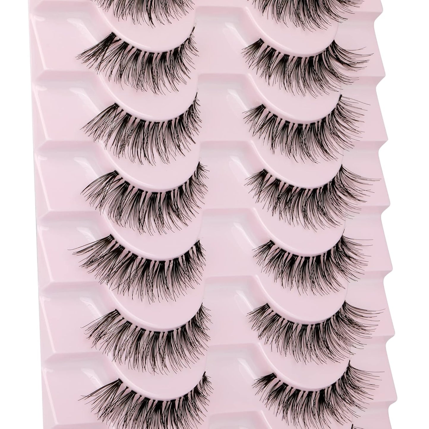 JIMIRE False Eyelashes Cat-Eye Lashes Natural Look Demi-Wispies Faux Mink Lashes Classic Crossed Fake Eyelashes Natural Look (120)