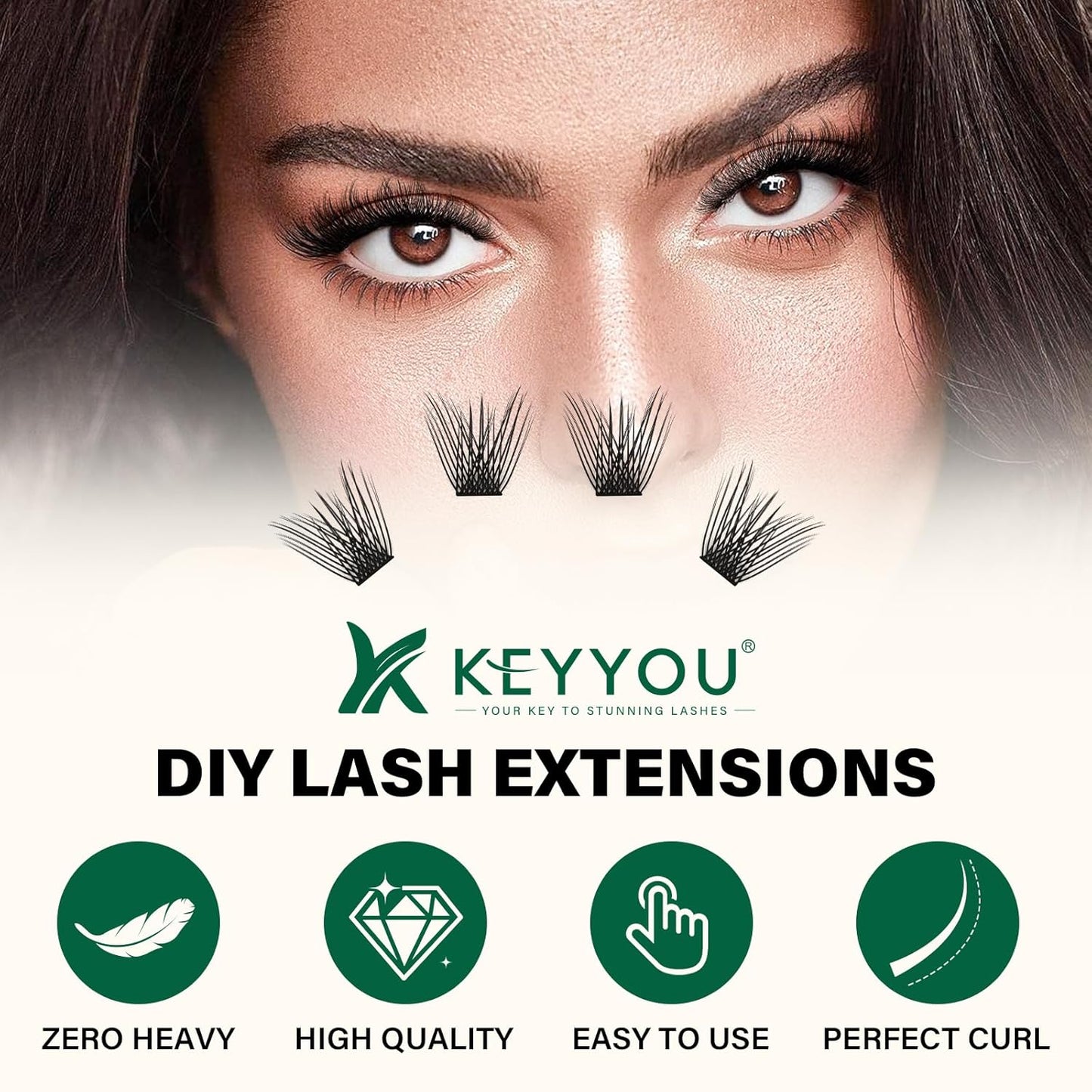 Lash Clusters 144pcs Individual Lashes D Curl 8-18MIX Eyelash Clusters KEYYOU Air Touch Cluster Lashes Super Lightweight Soft Wispy Comfortable Easy DIY at Home(Air04-D-8-18MIX)