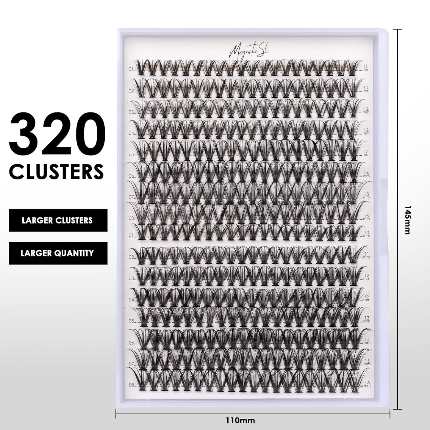 Lash Clusters 320pcs Individual Lashes 30D&40D DIY Lash Extensions D Curl Lash Clusters False Eyelashes Natural Look 10-16mm Mix Cluster Eyelash Extensions EASY TO USE (30D+40D-0.07D)