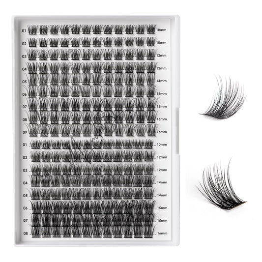 Lash Clusters 204 Pcs Individual Lashes Clusters Eyelash Extensions False Eyelashes DIY Lash Extension Kit Reusable False Eyelashes Natural Look Mix 10-16mm C D Curl(DM20+DM23)