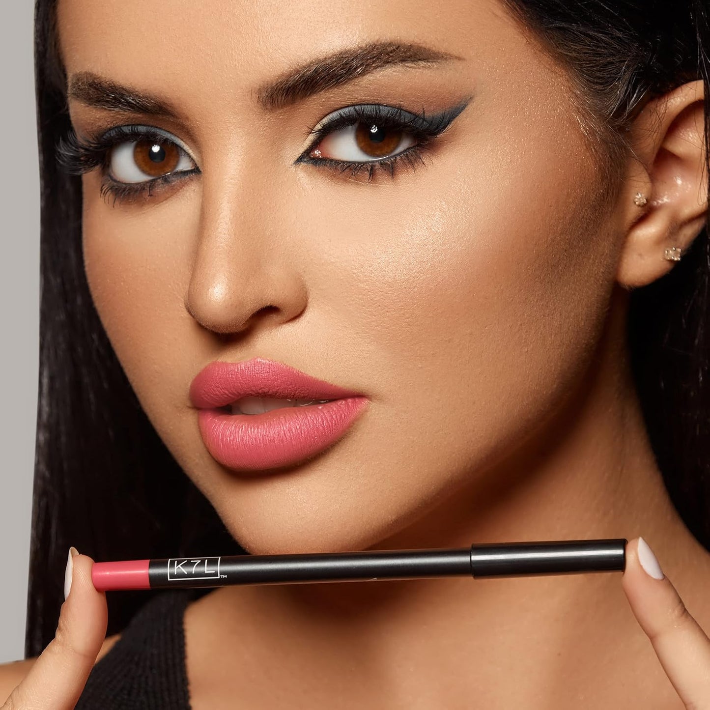 K7L Pink Lip Crayon (Vegan) - Waterproof and Smudge-Proof Cosmetics