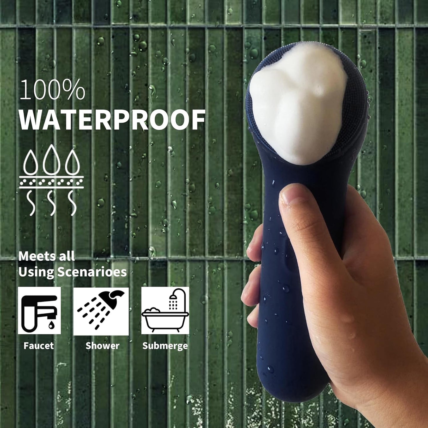 Premium Facial Cleansing Brush,Waterproof Face Scrubber,Spin & Sonic Modes with 3 Intensities,Magnetic 3-Head System for Deep Pore Cleaning, Gentle Exfoliation & Sensitive Skin Care - for Women & Men