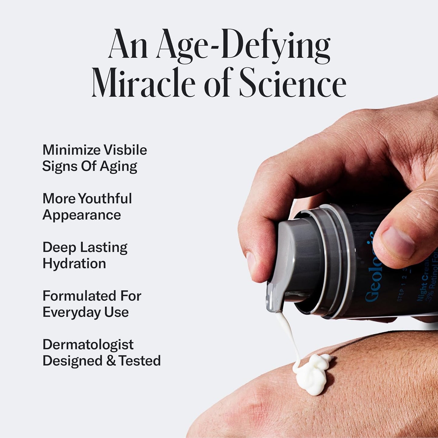 Geologie Retinol Anti-Aging Face Cream for Sensitive Skin | Beginner-Friendly .1% Retinol Formula | Effective Results | Reduces Wrinkles | For Men & Women