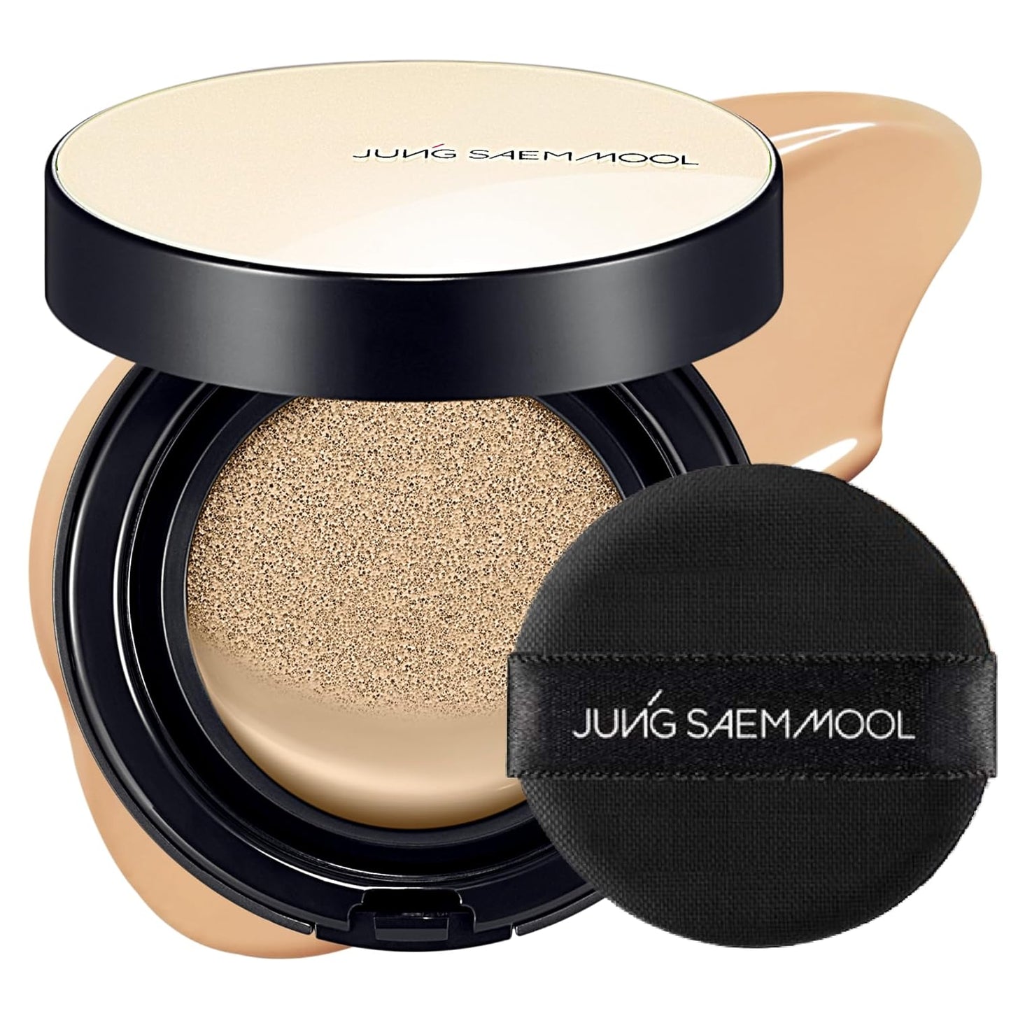 JUNG SAEM MOOL Essential Skin Nuder Cushion 22W Sand 0.49 Fl Oz, No Refill, Natural Radiant Finish Cushion Foundation with Buildable Coverage, Lightweight Texture, Korean Foundation Makeup