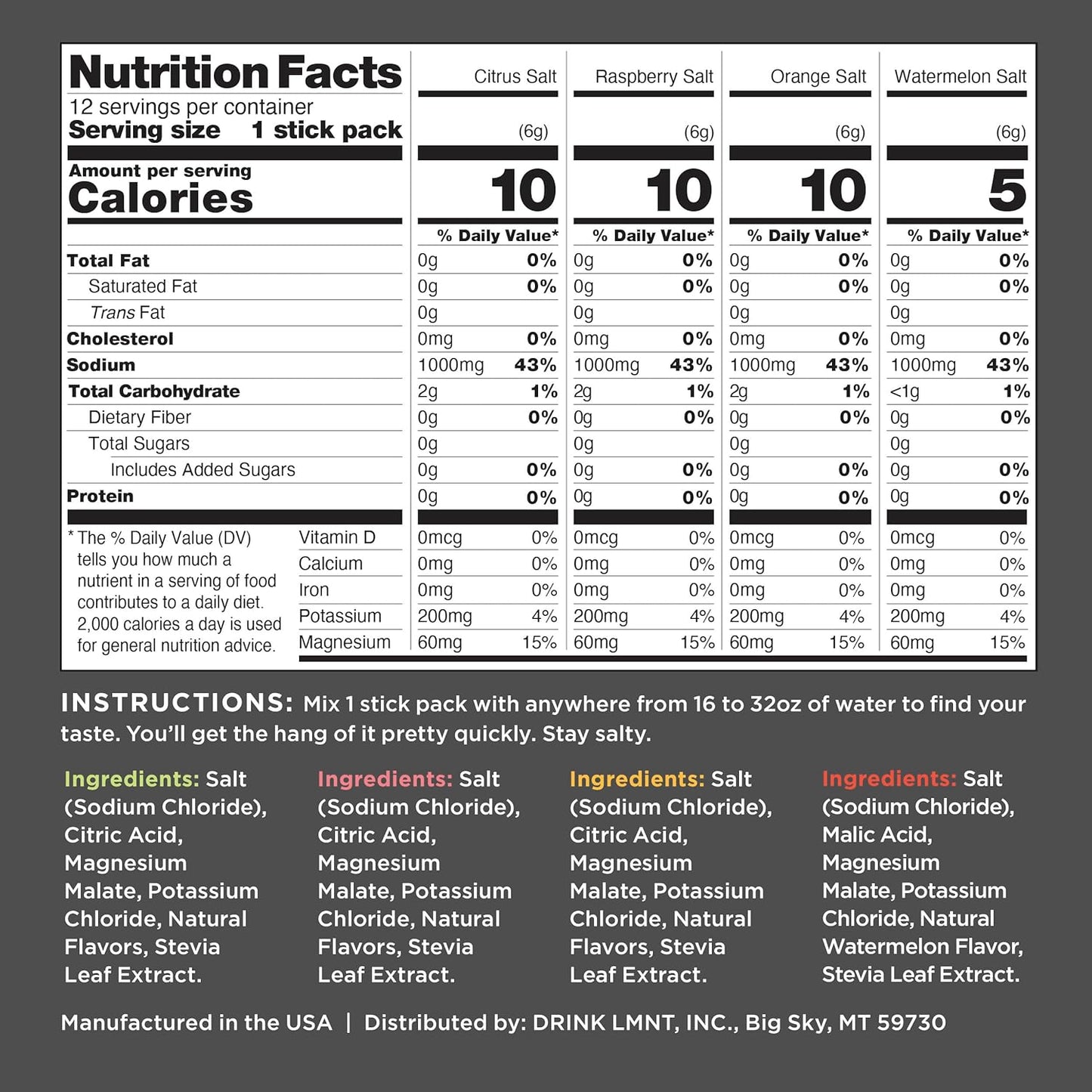 Drink LMNT Zero Sugar Electrolytes - Variety Pack | Drink Mix | 12-Count