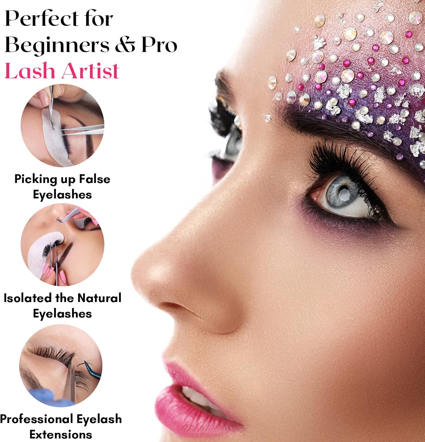 2Pcs Fiber Tip Grip Boot Volume Tweezers and Dolphin Isolation Eyelash Tweezers Set Professional Precision Mink Lashes Fan Making Mega Volume Boot Lashing Tweezers (Gold Set)