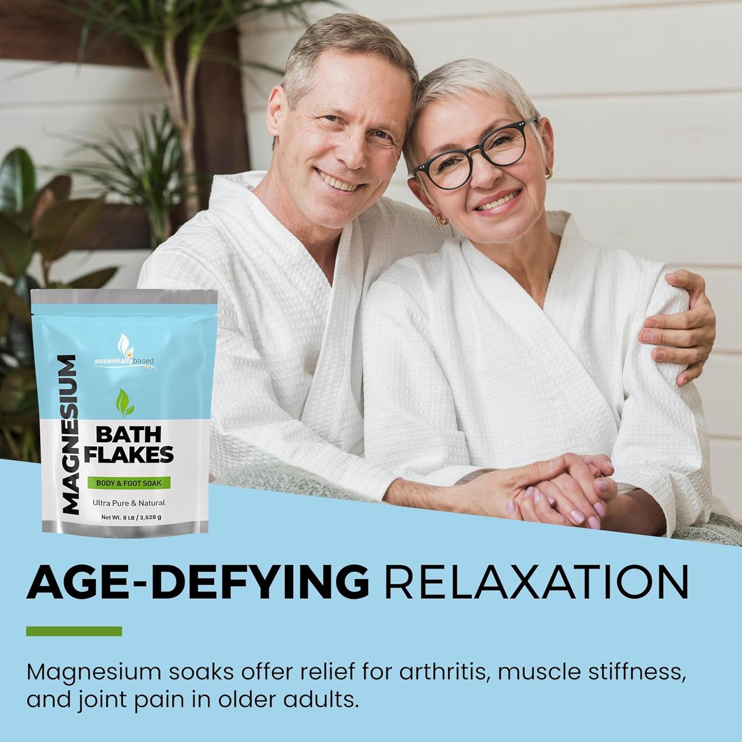 Magnesium Flakes - 8 LB Ultra Pure Magnesium Chloride Flakes in Resealable Pack - Use for Bath Soak or Foot Soak - A Better Alternative to Epsom Salt