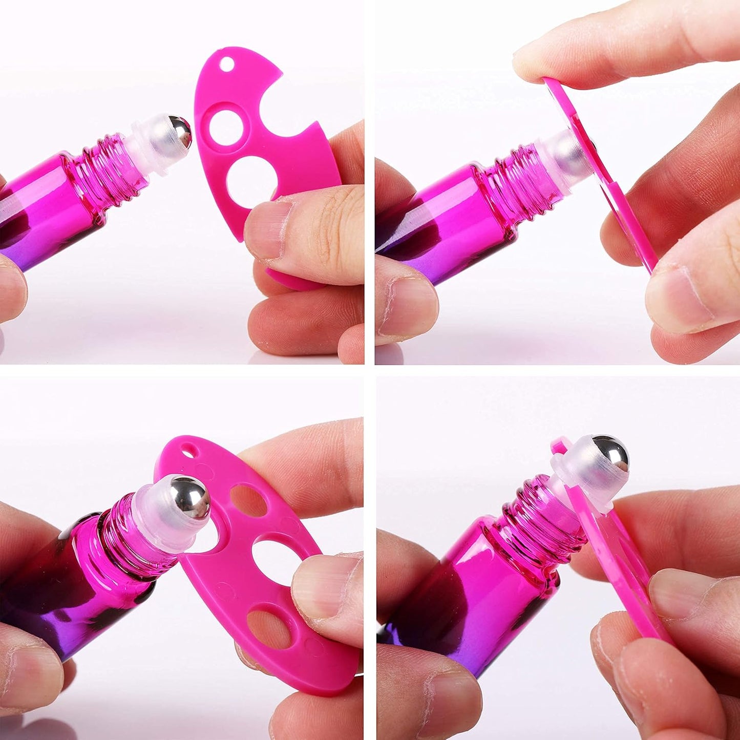 inice 12 Pack,Roller Bottles Gradient Color Glass Bottle for Essential Oils Applicator,10ml Roll on Bottle with Golden Metal Cap for Daily Care