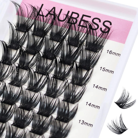 Lash Clusters 9-16mm Individual Lashes Wispy Cluster Lashes Mixed Length Reusable Eyelash Clusters DIY Eyelash Extension Individual Lash Extension Supplies (02-0.07C, 9-16mm)