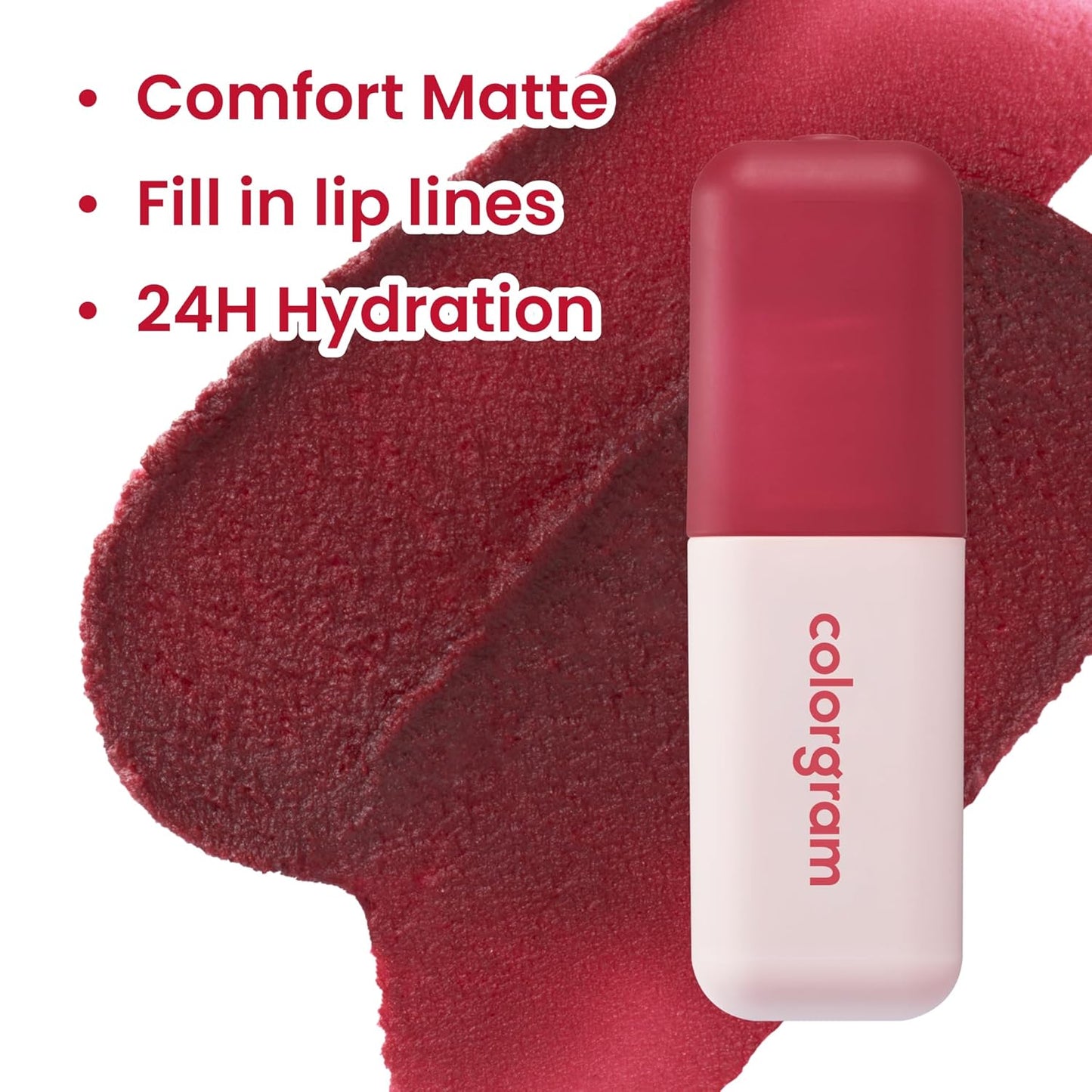 COLORGRAM NUDE BLUR TINT 02 CHARMING PINK | Soft Velvet Matte Lip Stain & Cheek Tint | Lightweight Blurring Tint for a Smooth & Airbrushed Finish | 24H Hydration, Long-Lasting & Non-Sticky Formula