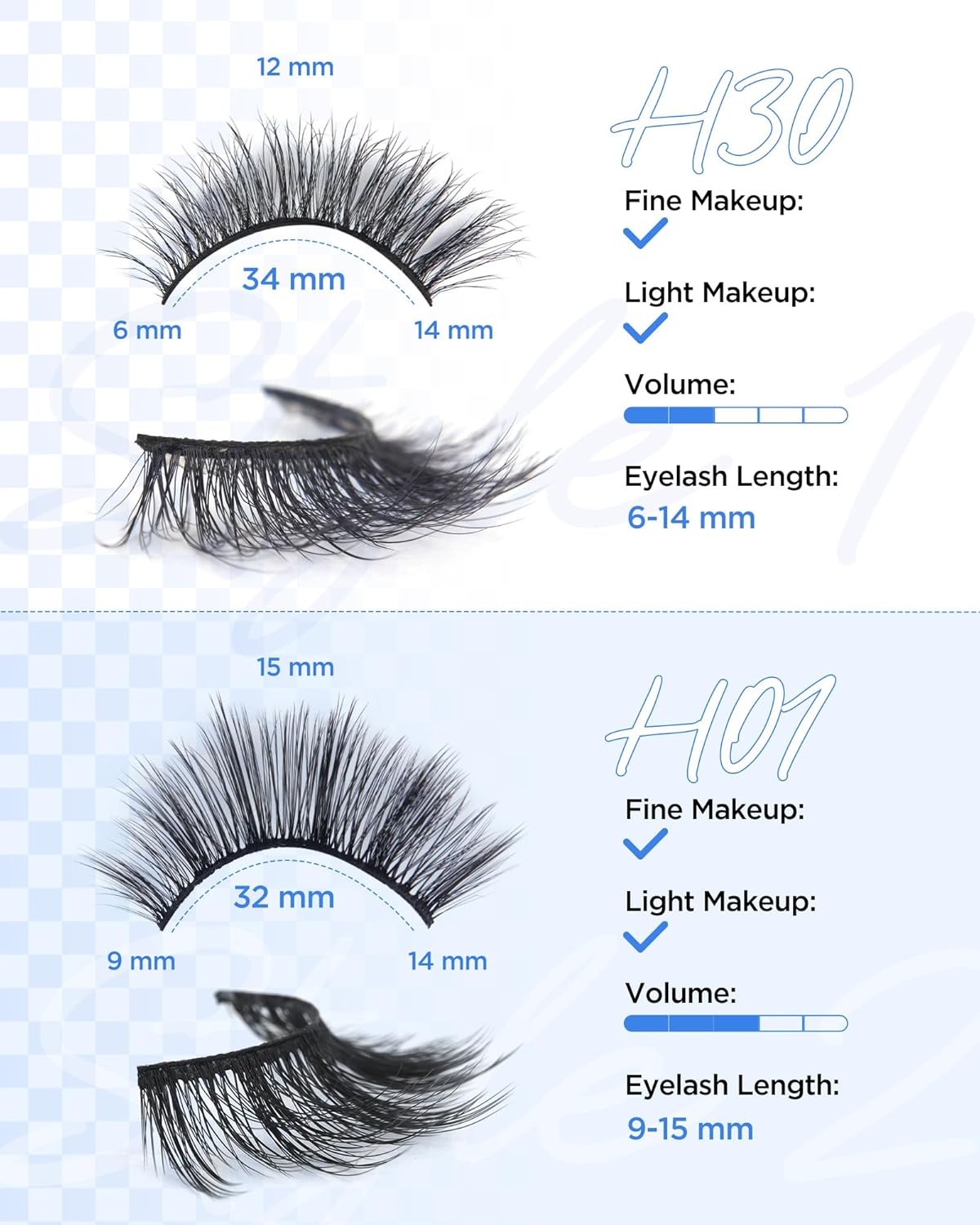 BEYELIAN False Eyelashes 20 Pairs Strip Lashes Natural Look, Soft and Lightweight Wispy Fake Lashes Fluffy 3D Volume Faux Mink Lashes, Reusable, Easy to Apply (20P-HSCS-MIX-1)