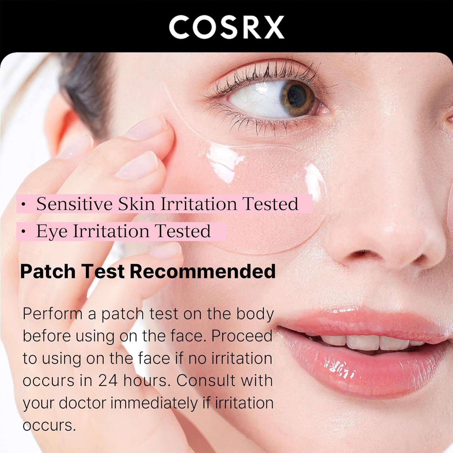 COSRX Under Eye Mask, Peptide Collagen Hydrogel Eye Patch for Puffy Eyes and Dark Circles, 60 Under Eye Patches, Korean Skin Care