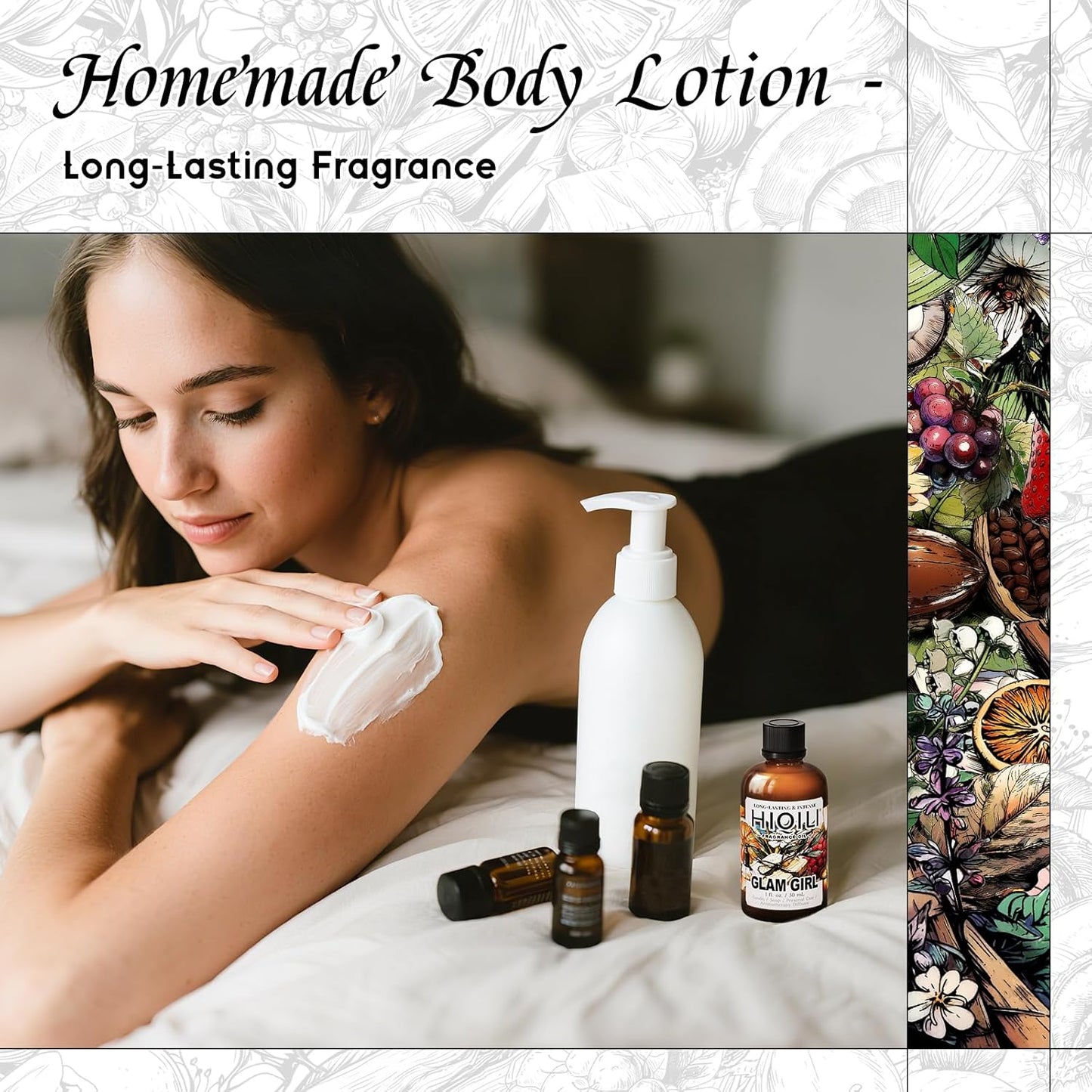 HIQILI Glam Girl Fragrance Oil for Candle, Soap, Inspired by Her-rera G.Girl, Perfume Making, Essential Oil Diffuser, Long Lasting Scents for Hair & Skin - 1 Fl Oz