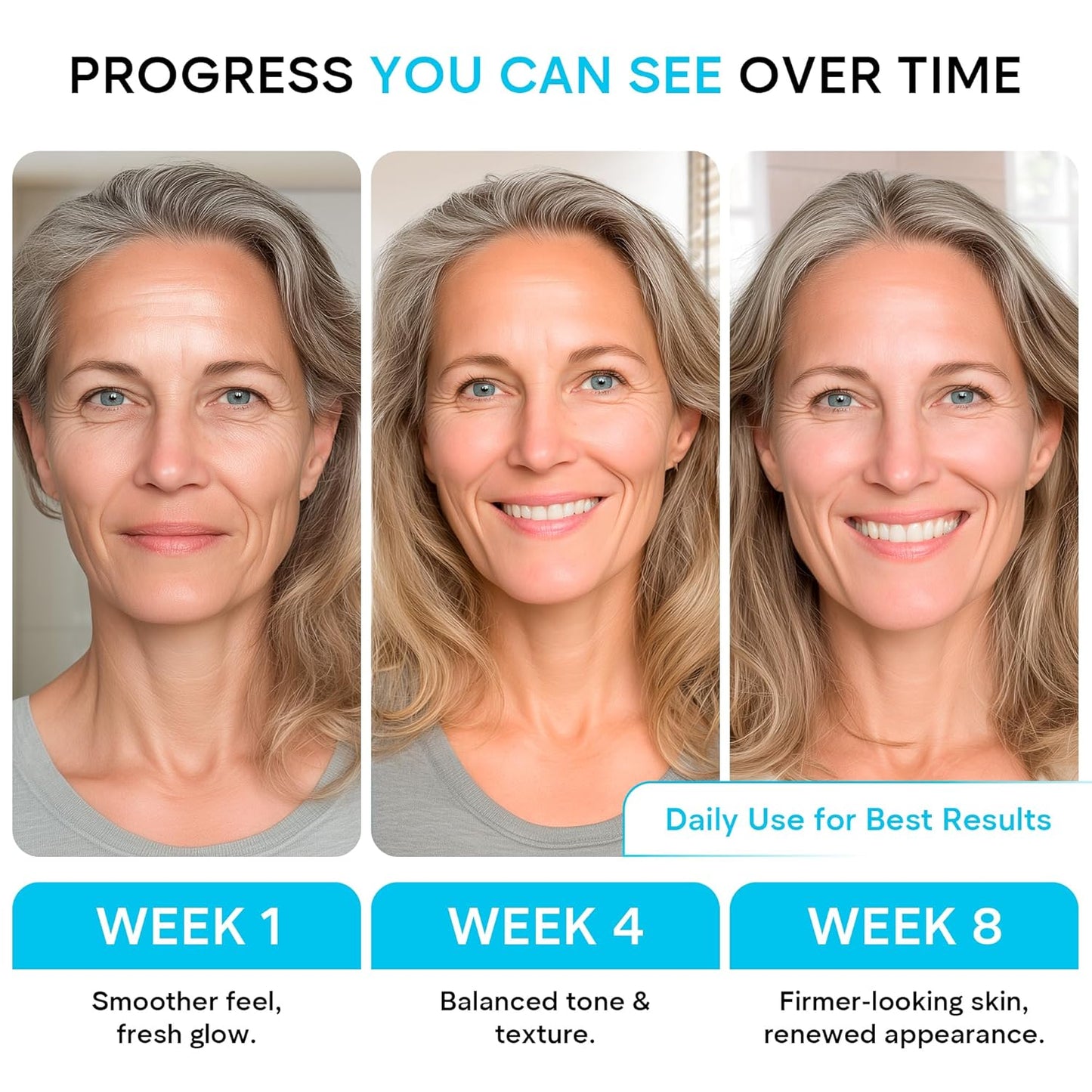 Face Moisturizer Retinol Cream, Anti Aging Neck Firming Cream, Collagen Day & Night Face Cream with Hyaluronic Acid for Women & Men, 1.85 Fl Oz