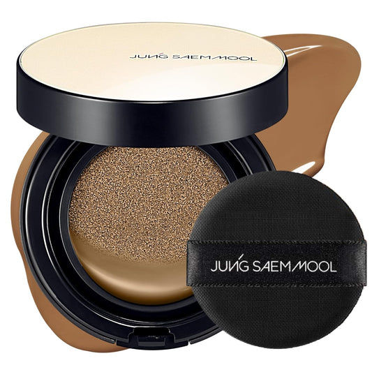 JUNG SAEM MOOL Essential Skin Nuder Cushion 34W Hazelnut 0.49 Fl Oz, No Refill, Natural Radiant Finish Cushion Foundation with Buildable Coverage, Lightweight Texture, Korean Foundation Makeup