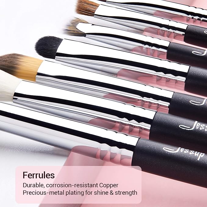 Jessup Eye Makeup Brushes 10 pcs, Premium Synthetic Eyeshadow Blending Concealer Eyebrow Eyeliner Brush Set T315