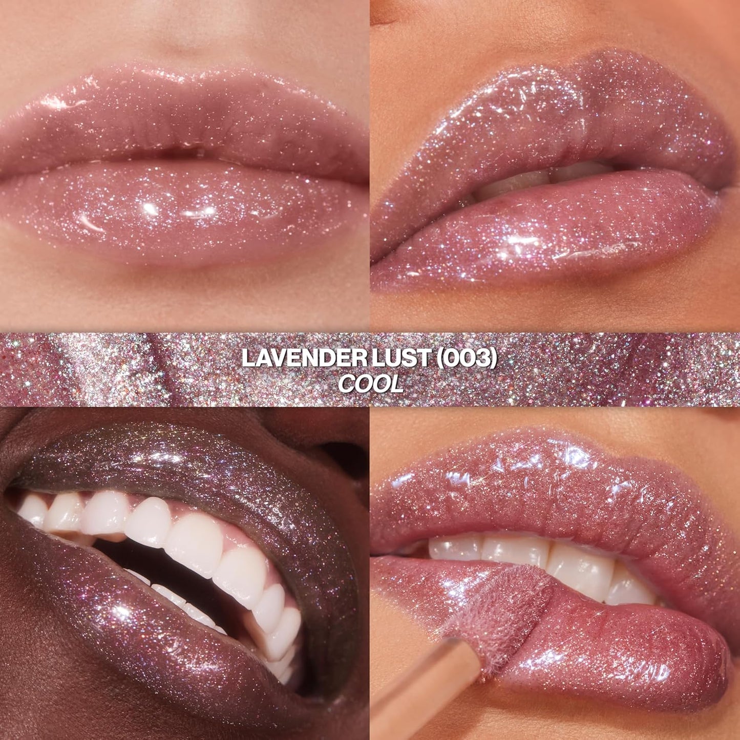 REVLON Super Lustrous Glimmer Gloss, Non-Sticky Lip Gloss, High-Shine Finish, Plant-Based Glitter, 003 Lavender Lust, 0.13 fl oz