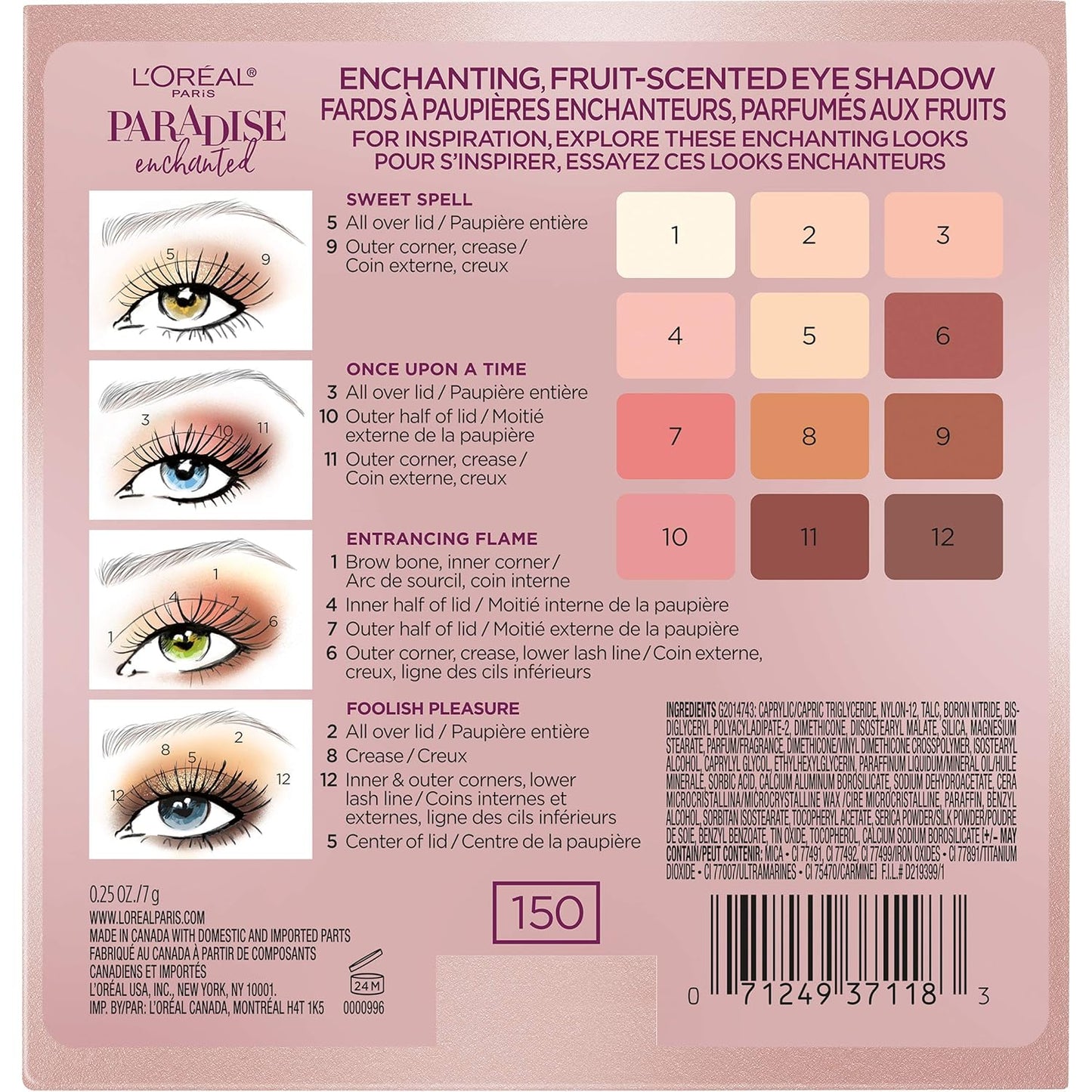 L'Oreal Paris Paradise Enchanted Scented Eyeshadow Palette, 0.25 fl; oz. (Pack of 2)