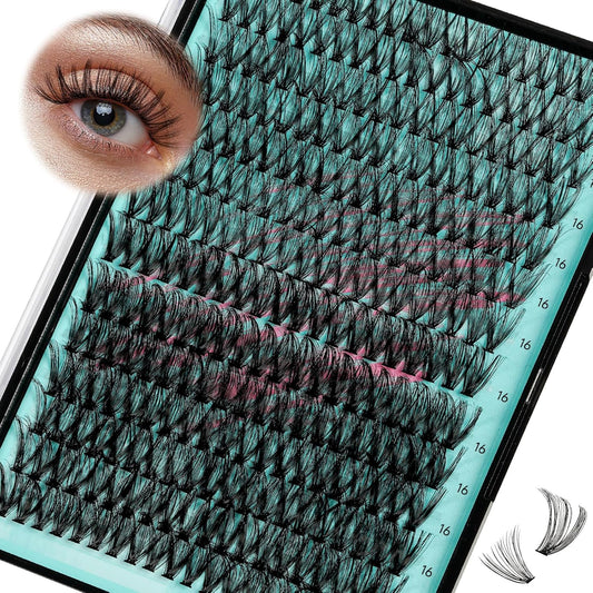 Lash Clusters Wispy 280PCS Eyelash Extension 30D 40D Cluster Lashes Individual Lashes DIY Lash Extension Natural Look Cluster Eyelash Extensions Soft False Eyelashes at Home for Beginners(16mm)