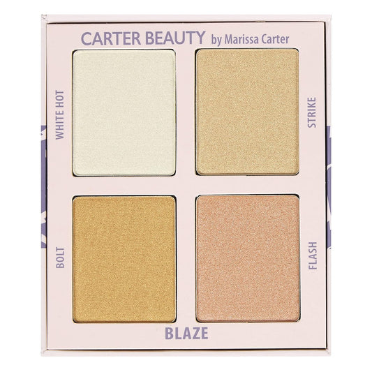 Carter Beauty Mini Highlighter Palette | Long Lasting Makeup | Shimmer & Matte Shades (Blaze)