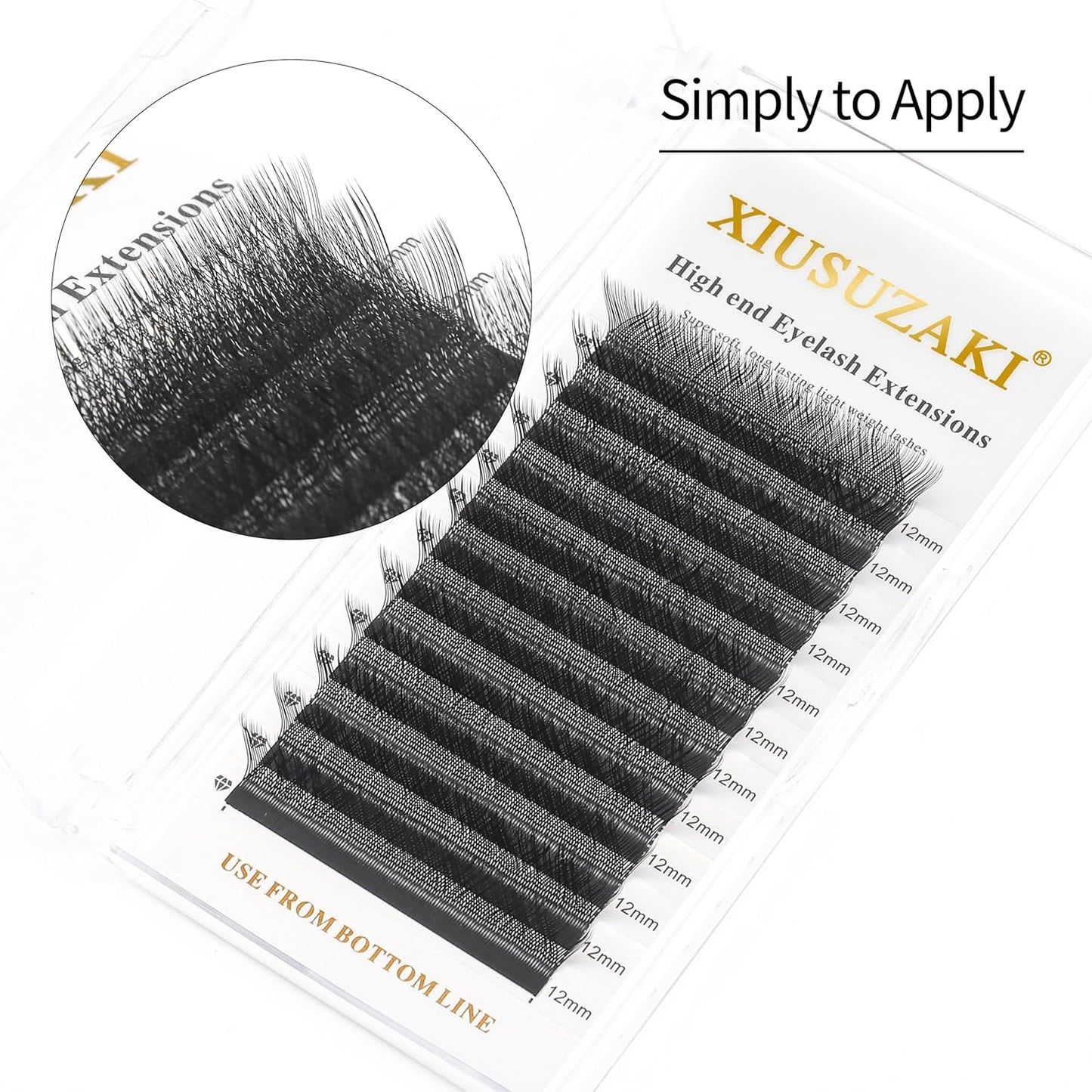 W Lash Extensions 4D Eyelash Extensions W Shape 0.07mm Thickness L Curl 11mm Premade Fans W Lashes Individual Lashes Matte Black 12 Rows False Eyelashes Volume Lashes(W-4D-0.07-L,11mm)