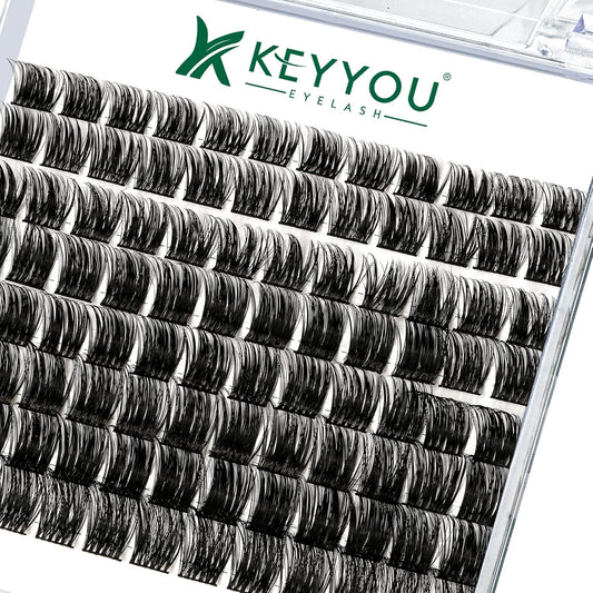Lash Clusters 96pcs Individual Lashes Y12 D Curl 8-18MIX Cluster Lashes KEYYOU Volume Wispy Lash Extension Soft&Comfortable Easy DIY at Home(Y12 D-8-18MIX)