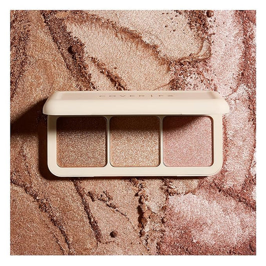 COVER FX Custom Enhancer Highlighter Makeup Palette - Buildable Illuminating Highlight - Use on Eyes, Cheeks and Body - Travel Friendly